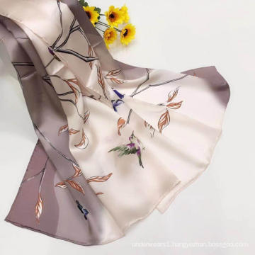 Women digital printing satin silk scarf